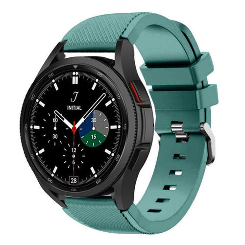 Twill Silicone Strap, viridian, on a watch, 3/4 front view