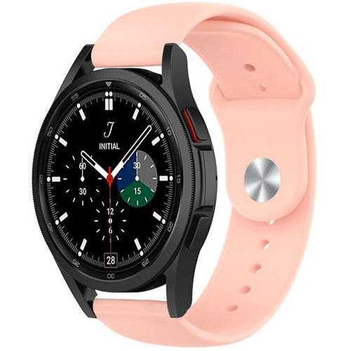 Silicone Sport Strap, pink, on a watch, 3/4 front view