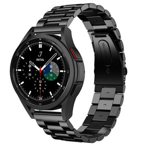 Steel Strap, black, on a watch, 3/4 front view
