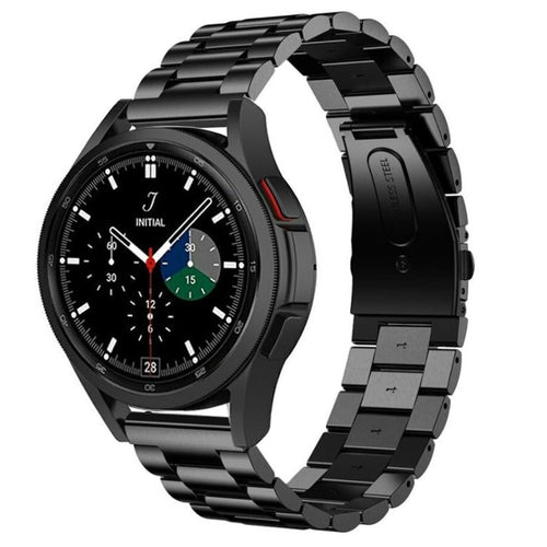 Steel Strap, black, on a watch, 3/4 front view