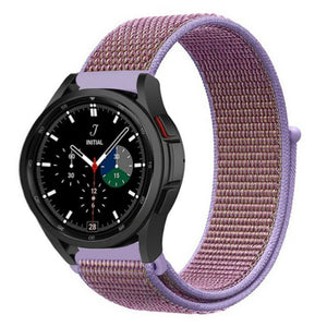 Nylon Strap, purple, on a watch, 3/4 front view