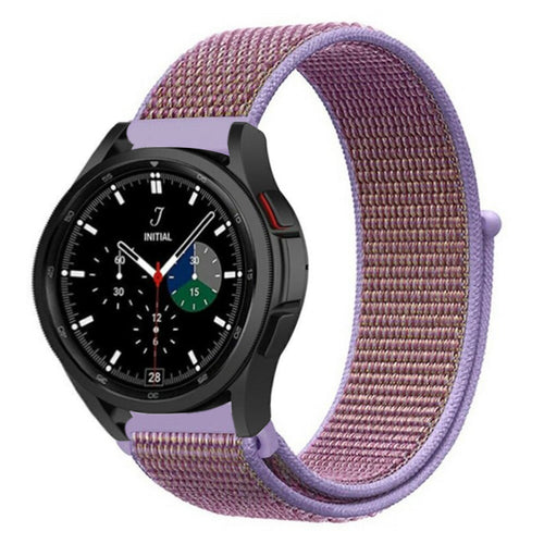 Nylon Strap, purple, on a watch, 3/4 front view