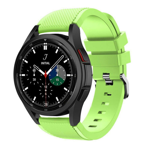 Twill Silicone Strap, light green, on a watch, 3/4 front view