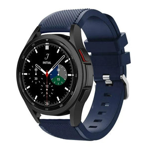 Twill Silicone Strap, dark blue, on a watch, 3/4 front view