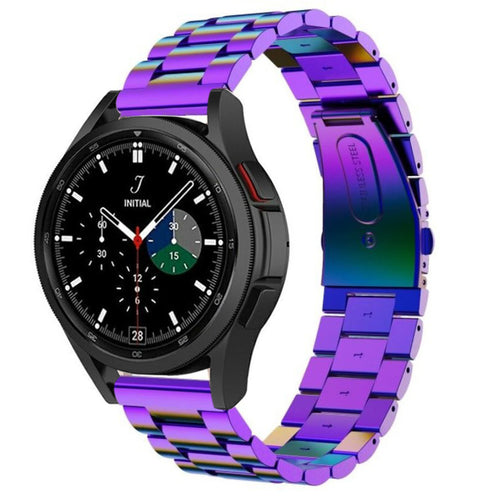 Steel Strap, pearlescent, on a watch, 3/4 front view