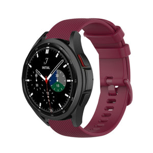 Premium Silicone Strap, dark red, on a watch, 3/4 front view