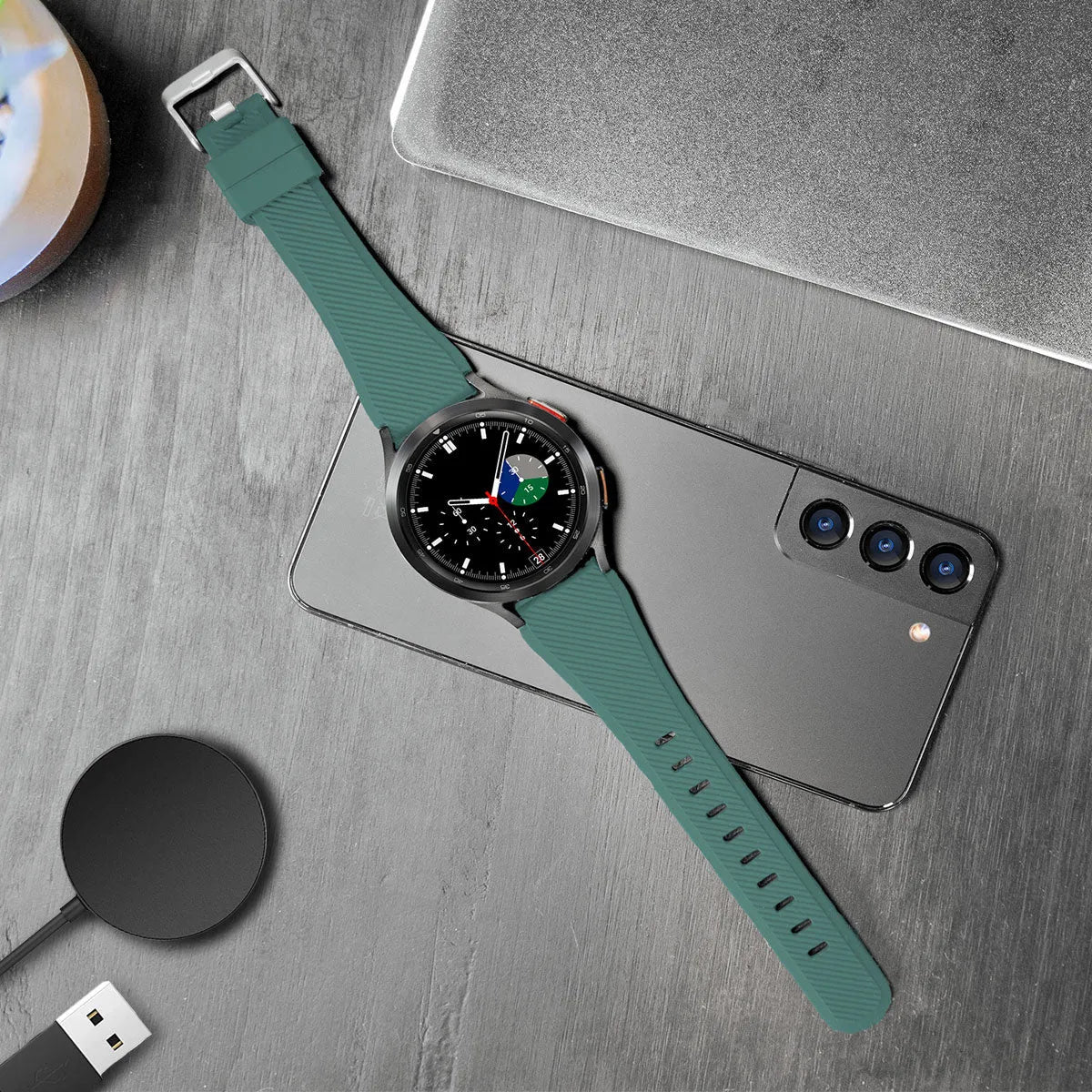 Bracelet silicone sergé Coros Apex 42mm (vert sapin)