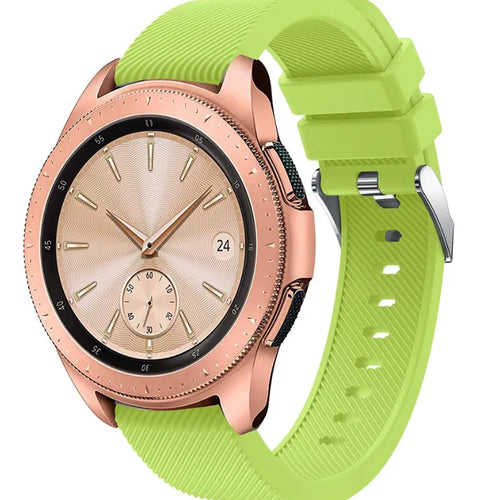 Twill Silicone Strap, light green, on a watch, 3/4 front view