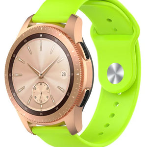 Silicone Sport Strap, light green, on a watch, 3/4 front view