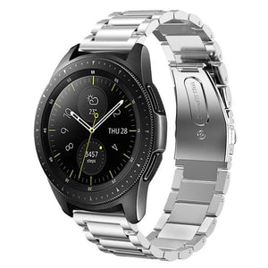 Titanium Strap, silver, on a watch, 3/4 front view