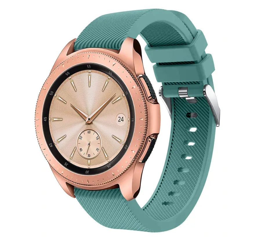 Twill Silicone Strap, on a watch, 3/4 front view