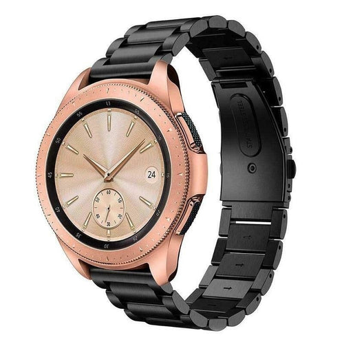 Steel Strap, black, on a watch, 3/4 front view