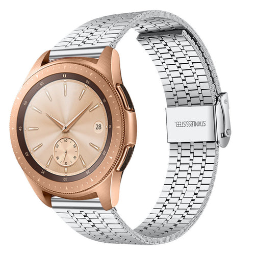 Fine Steel Strap, silver, on a watch, 3/4 front view