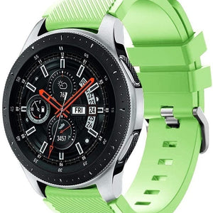 Twill Silicone Strap, light green, on a watch, 3/4 front view