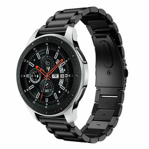 Steel Strap, black, on a watch, 3/4 front view