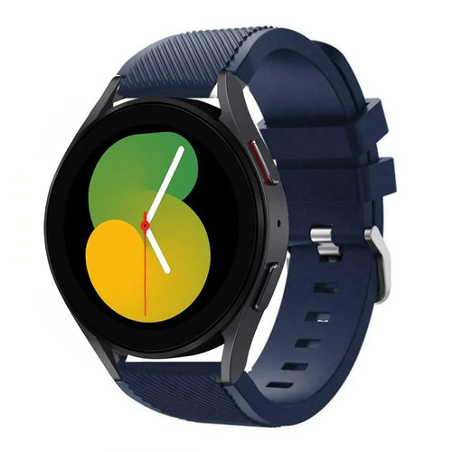Twill Silicone Strap, dark blue, on a watch, 3/4 front view