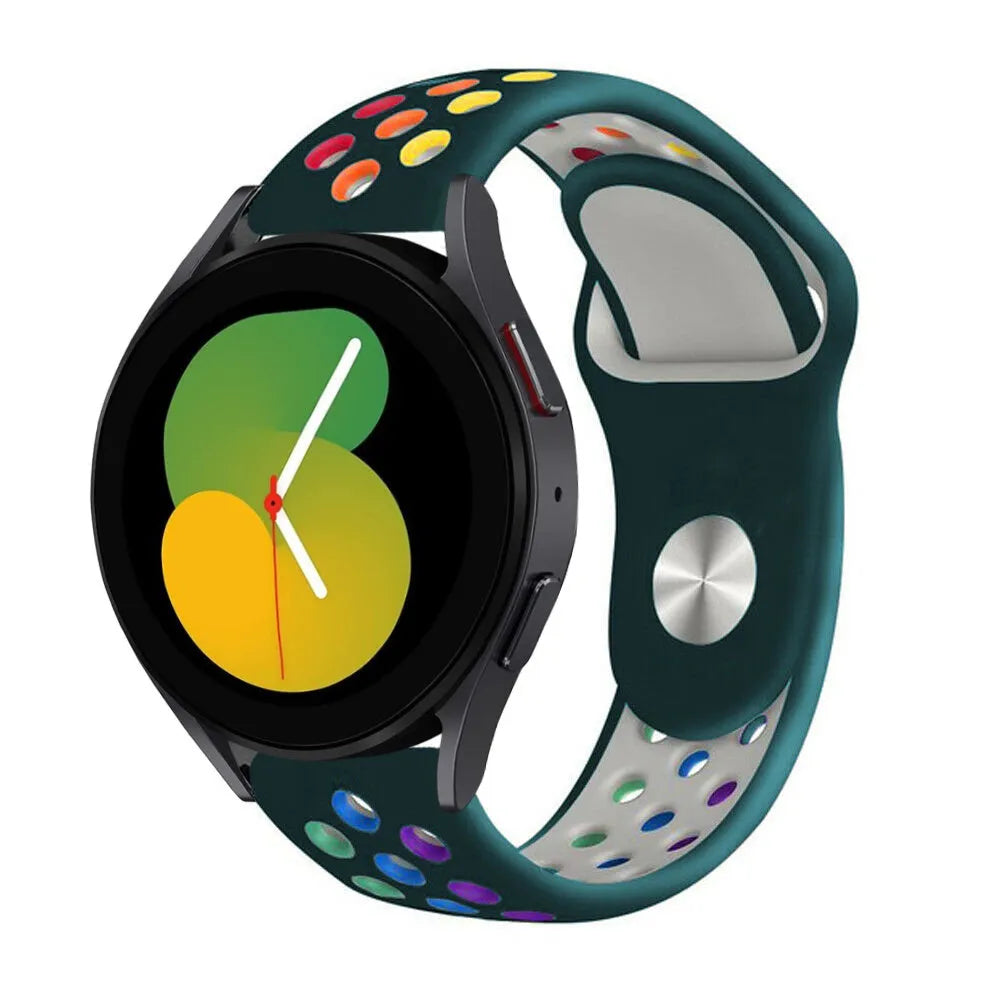 Silicone Sport Strap, on a watch, 3/4 front view