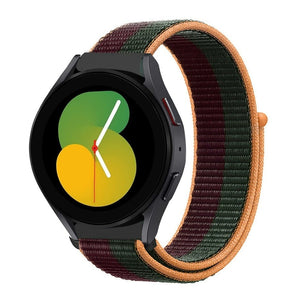 Nylon Strap, dark cherry, on a watch, 3/4 front view