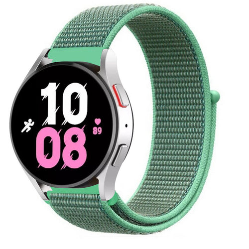 Nylon Strap, mint, on a watch, 3/4 front view