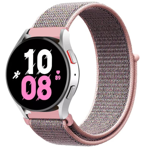 Nylon Strap, pink sand, on a watch, 3/4 front view