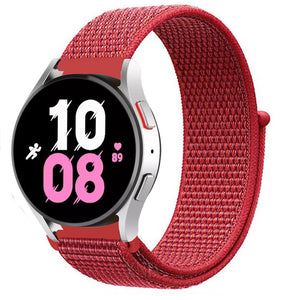 Nylon Strap, red, on a watch, 3/4 front view