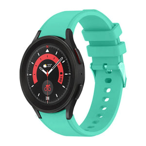 Silicone Strap 'Perfect Fit', aqua, on a watch, 3/4 front view