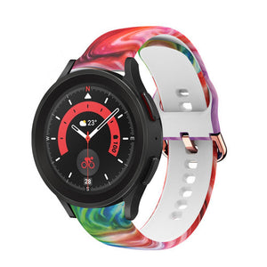 Print Silicone Strap, on a watch, 3/4 front view