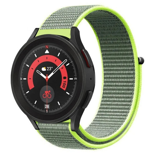 Nylon Strap, fluorescent, on a watch, 3/4 front view