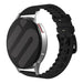 Bracelet silicone/cuir Huawei Watch 3 (Pro) (noir)