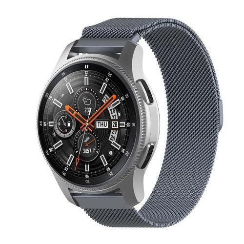 Milanese Strap, space grey, on a watch, 3/4 front view