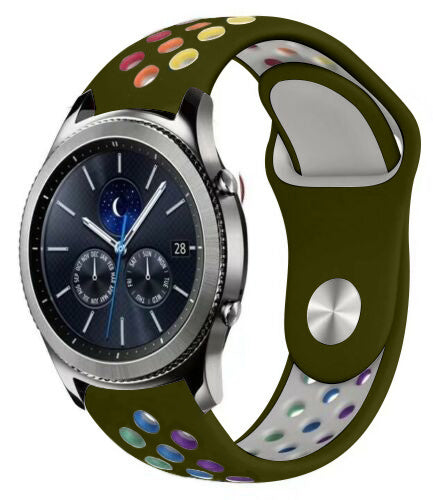 Silicone Sport Strap, on a watch, 3/4 front view