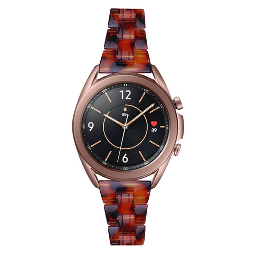 Metal Resin Strap, lava, on a watch, 3/4 front view