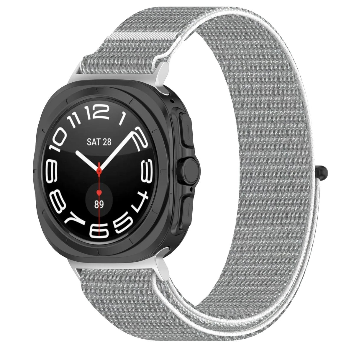 Nylon Strap, seashell, on a watch, 3/4 front view