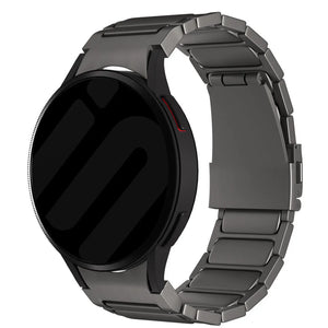 Titanium Strap 'One Push', graphite, on a watch, 3/4 front view