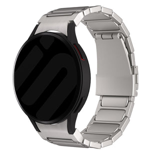 Titanium Strap 'One Push', on a watch, 3/4 front view