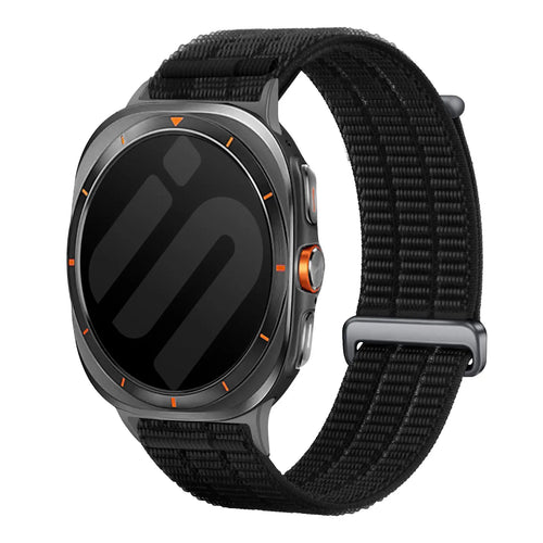 Nylon Air Strap, black, on a watch, 3/4 front view