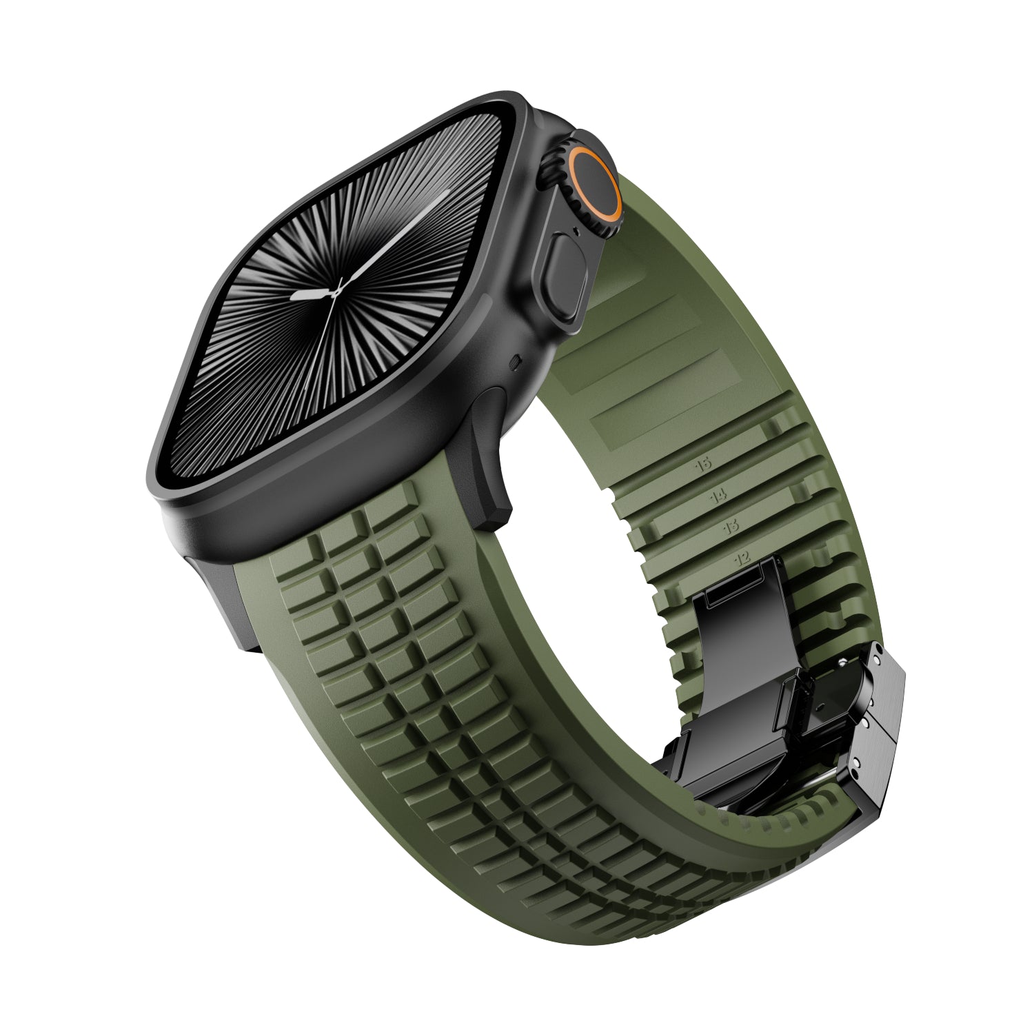 Bracelet silicone premium Apple Watch Ultra (vert militaire)