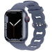 Bracelet silicone chaîne Apple Watch (gris-bleu)