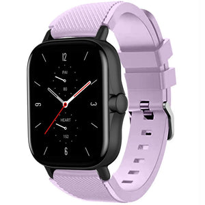 Twill Silicone Strap, on a watch, 3/4 front view