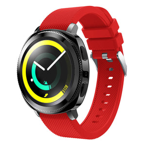 Twill Silicone Strap, red, on a watch, 3/4 front view