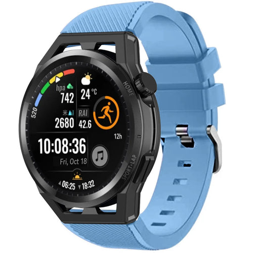 Twill Silicone Strap, on a watch, 3/4 front view