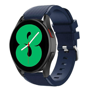 Twill Silicone Strap, dark blue, on a watch, 3/4 front view
