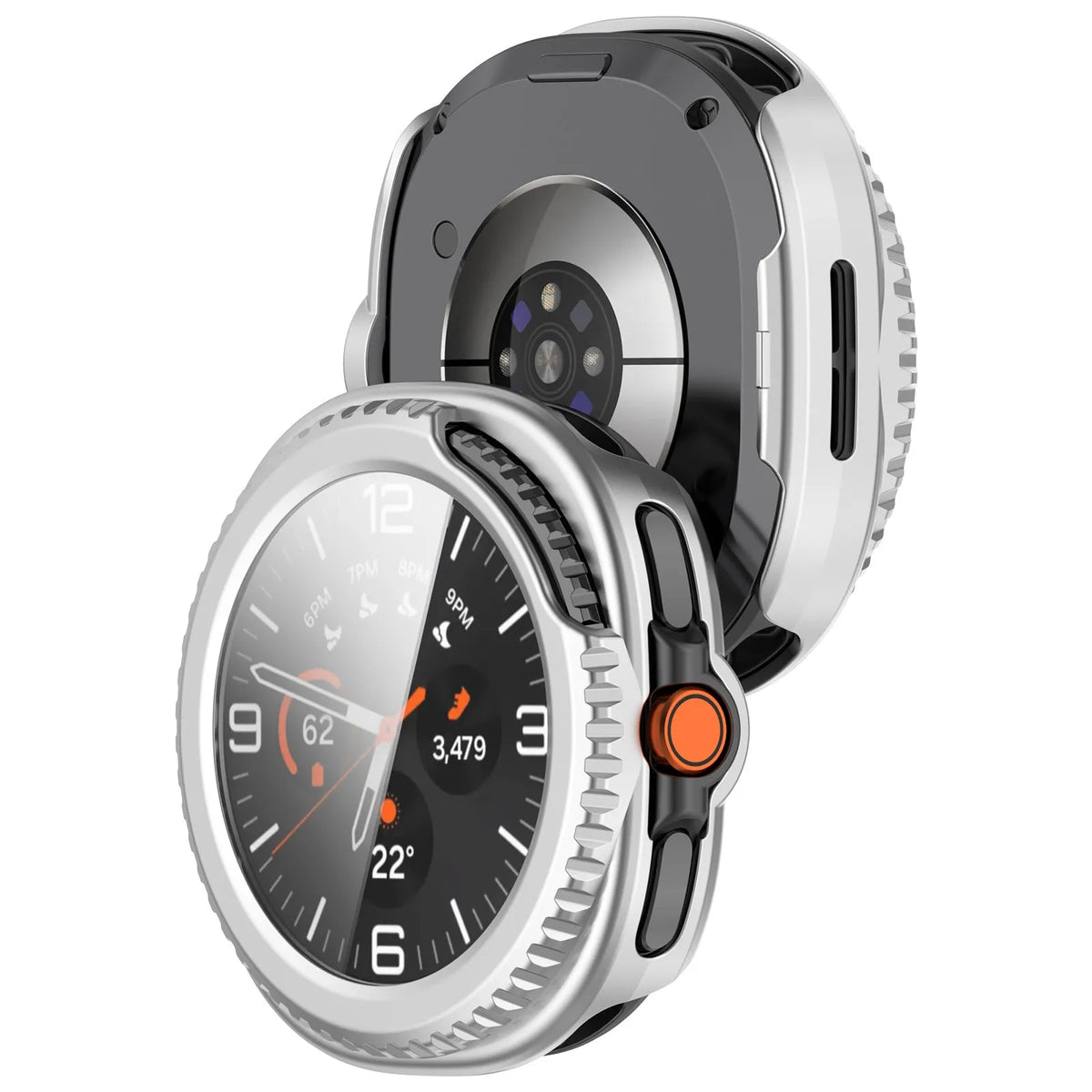 Coque rigide avec verre Samsung Galaxy Watch 8 Classic (argent)