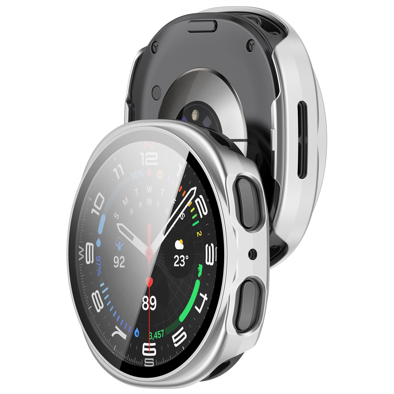 Samsung Galaxy Watch 8 - 40mm Hard Case with Glass (Silver)