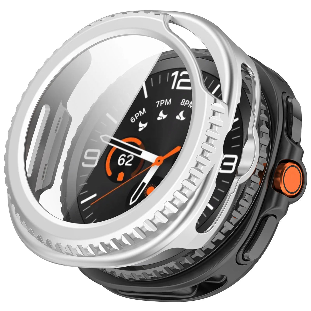 Coque rigide avec verre Samsung Galaxy Watch 8 Classic (argent)