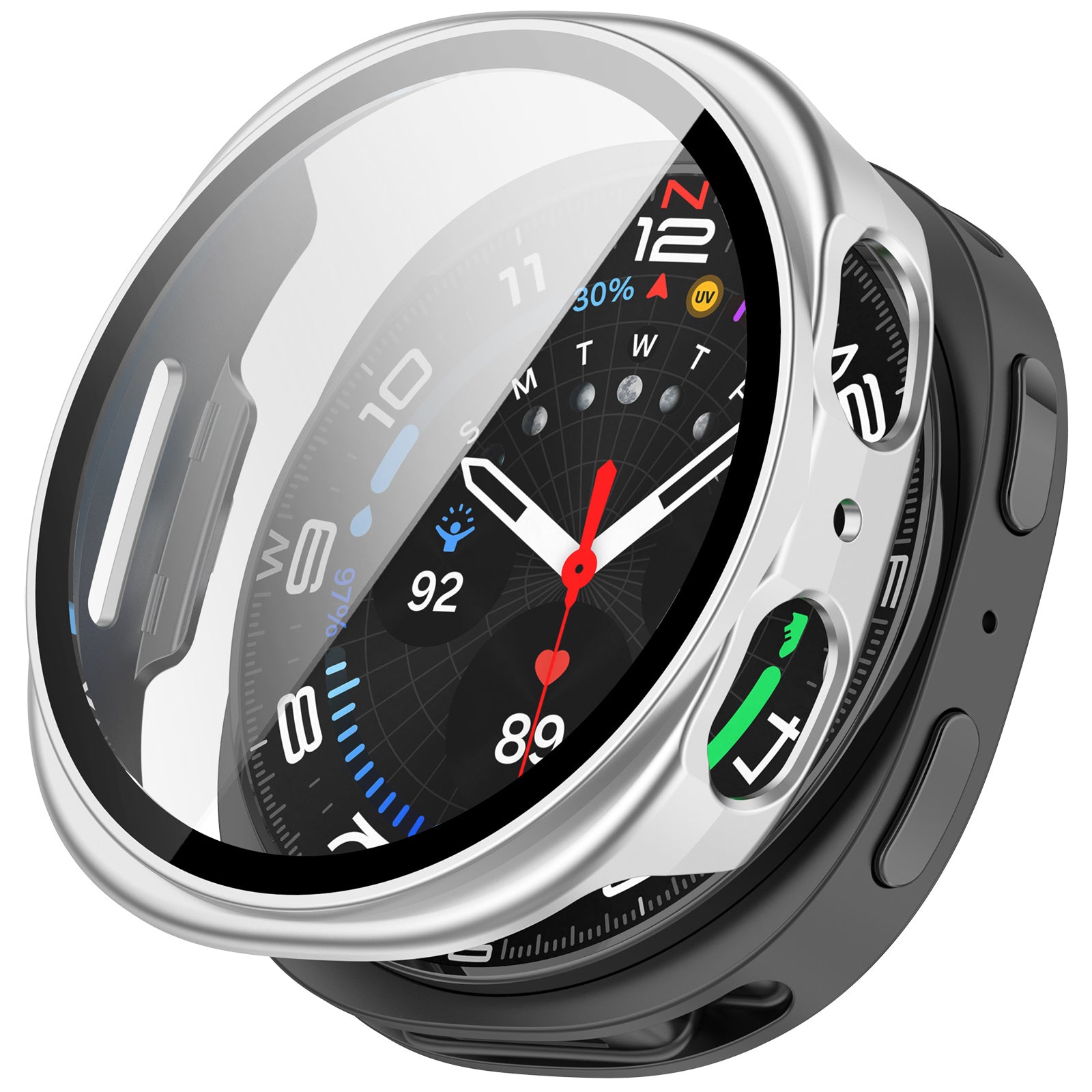 Samsung Galaxy Watch 8 - 40mm Hard Case with Glass (Silver)