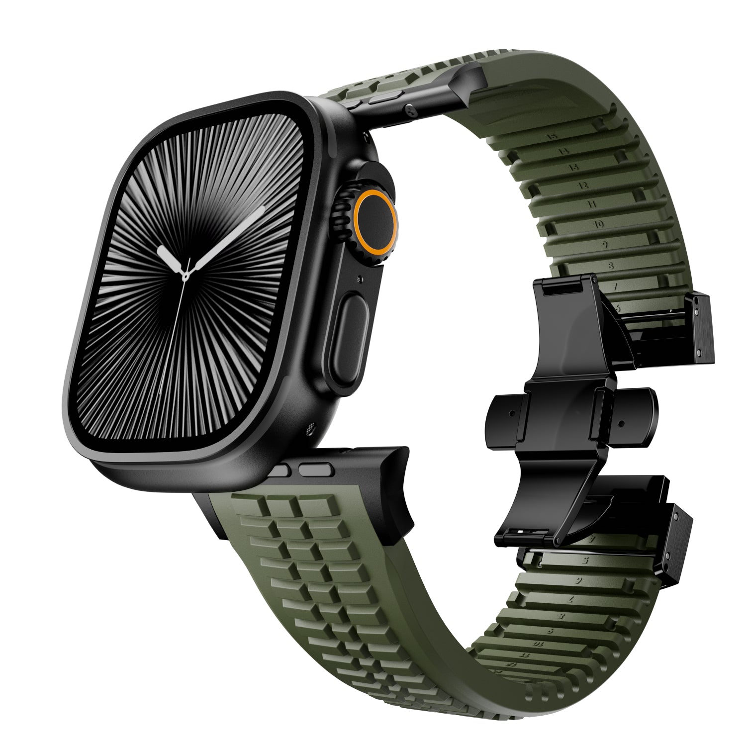 Bracelet silicone premium Apple Watch Ultra (vert militaire)