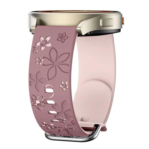 Bracelet silicone à fleurs Fossil Gen 5e - 42mm (mauve/rose pâle)
