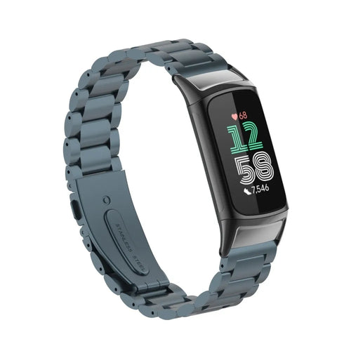 Steel Strap, space grey, on a watch, 3/4 front view