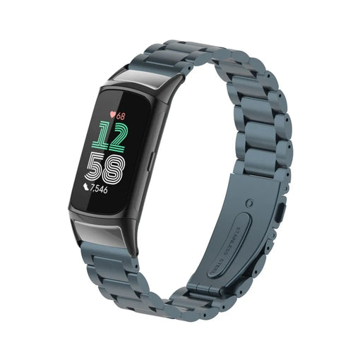 Steel Strap, space grey, on a watch, 3/4 front view